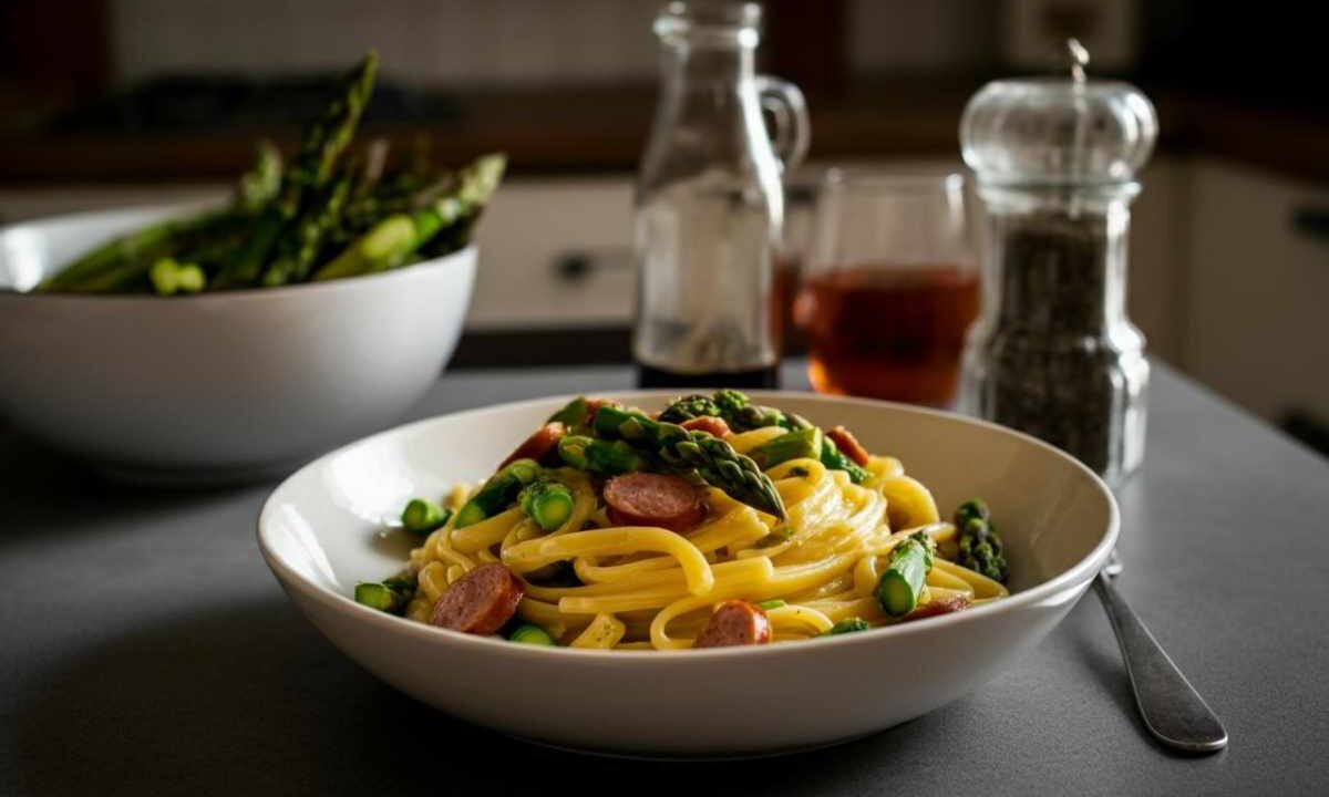 ricetta della pasta con asparagi e salsiccia