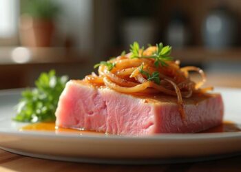 ricetta del tonno con cipolle caramellate