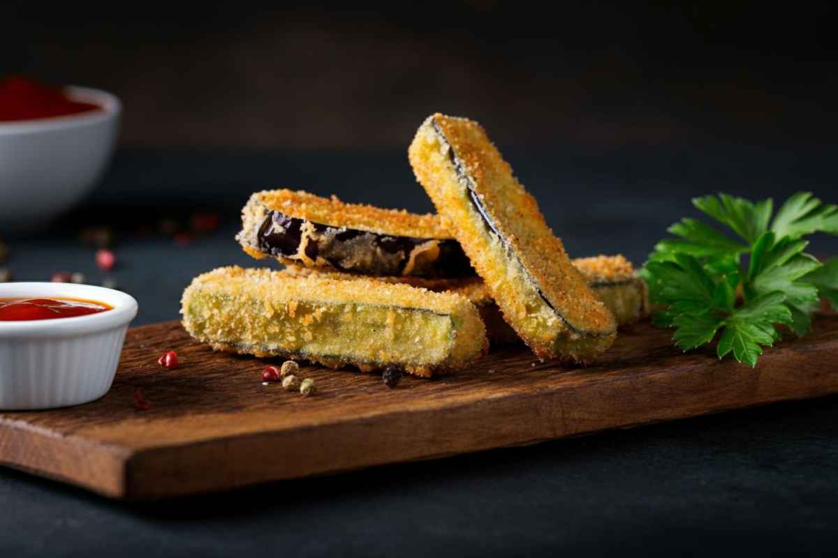 Bastoncini di melanzane fritti, preparazione