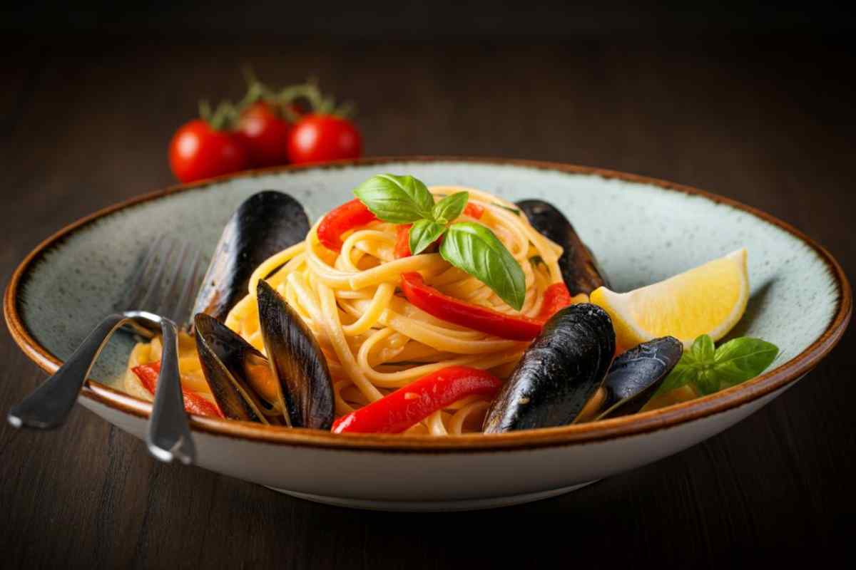 Pasta peperoni e cozze