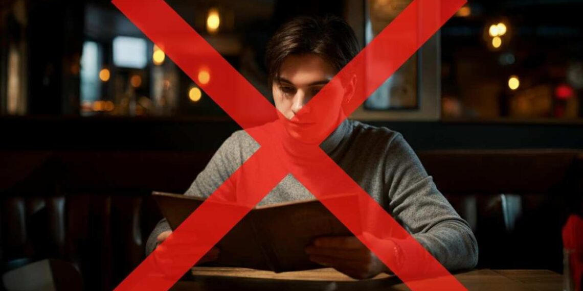 Attenzione menù ristorante