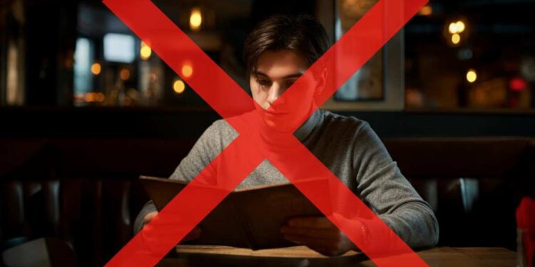 Attenzione menù ristorante