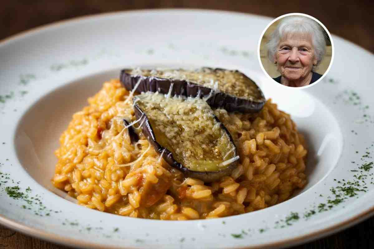 Risotto con parmigiana di melanzane, ricetta nonna