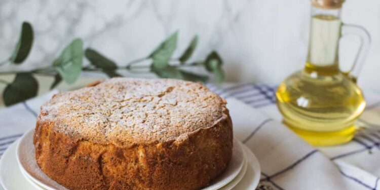 Torta al caffelatte caldo