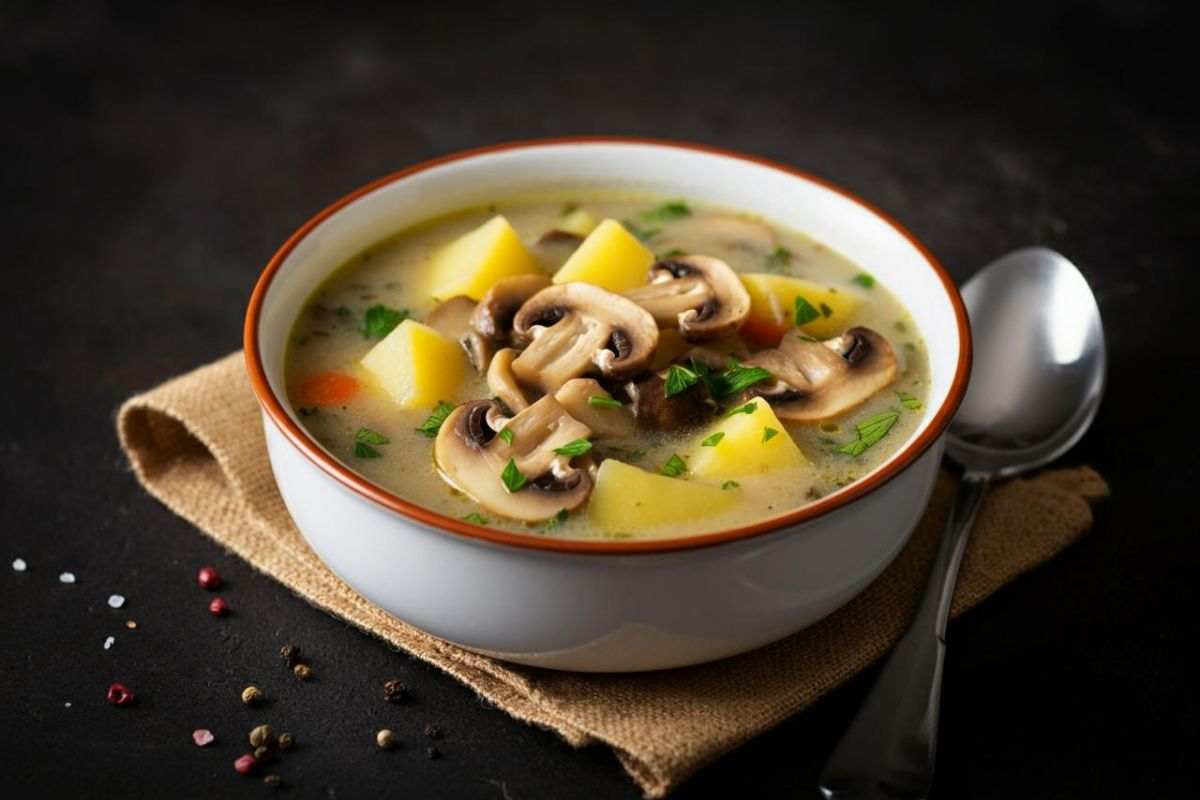 Zuppa patate e funghi