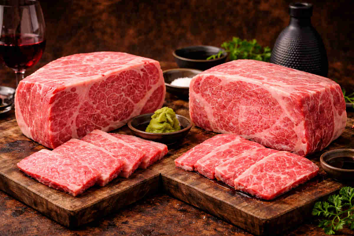 Kobe e Matsusaka su taglieri di legno