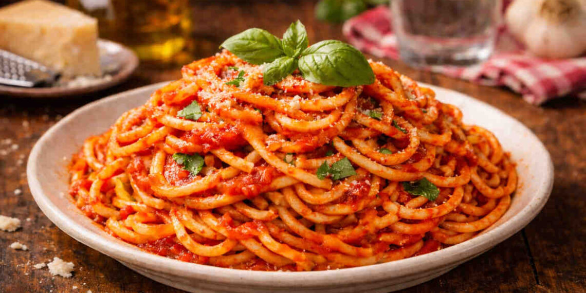 Piatto di maccheroni al sugo come quelli nel film con Alberto Sordi