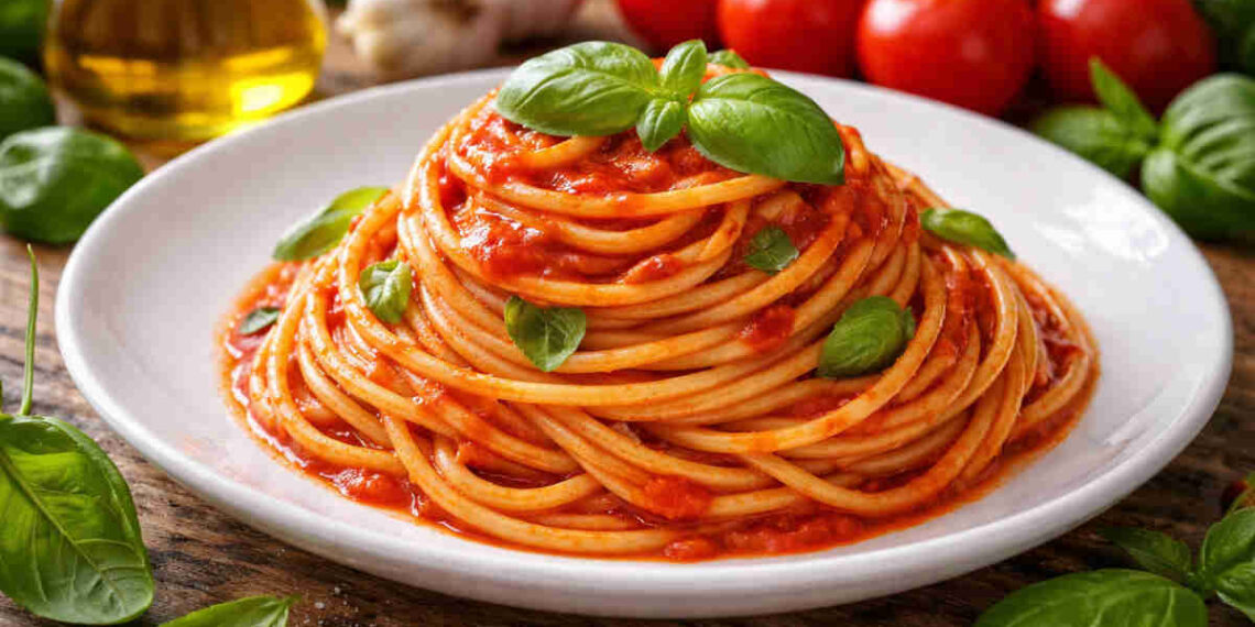 Piatto piano con all'interno degli Spaghetti Don Alfonso