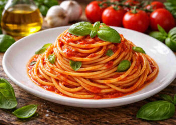 Piatto piano con all'interno degli Spaghetti Don Alfonso