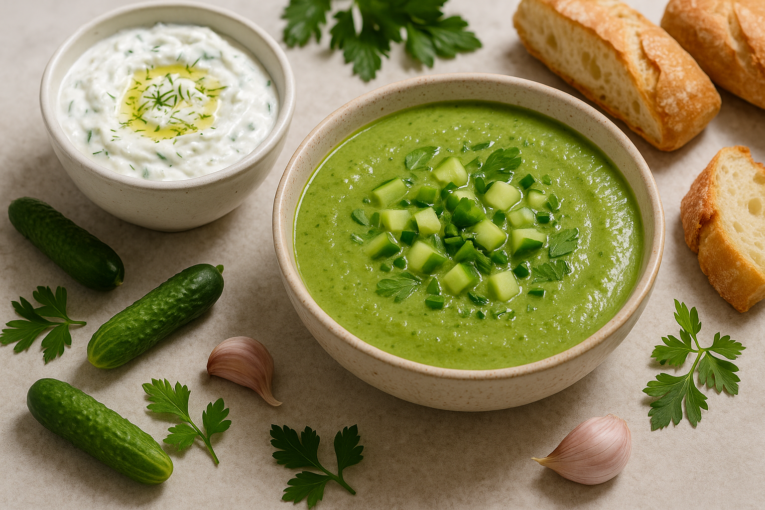 Zuppe fredde estive: gazpacho verde e tzatziki, le ricette originali (2)
