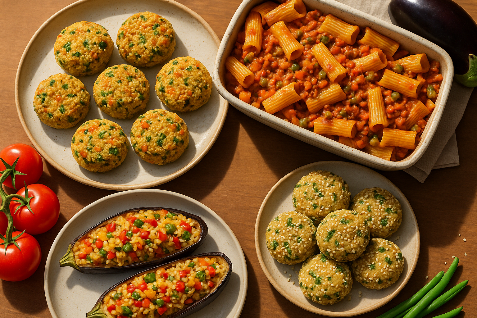 Ricette vegetariane estive: polpette di cous cous, pasta gratinata con ragù vegetale e melanzane ripiene (2)
