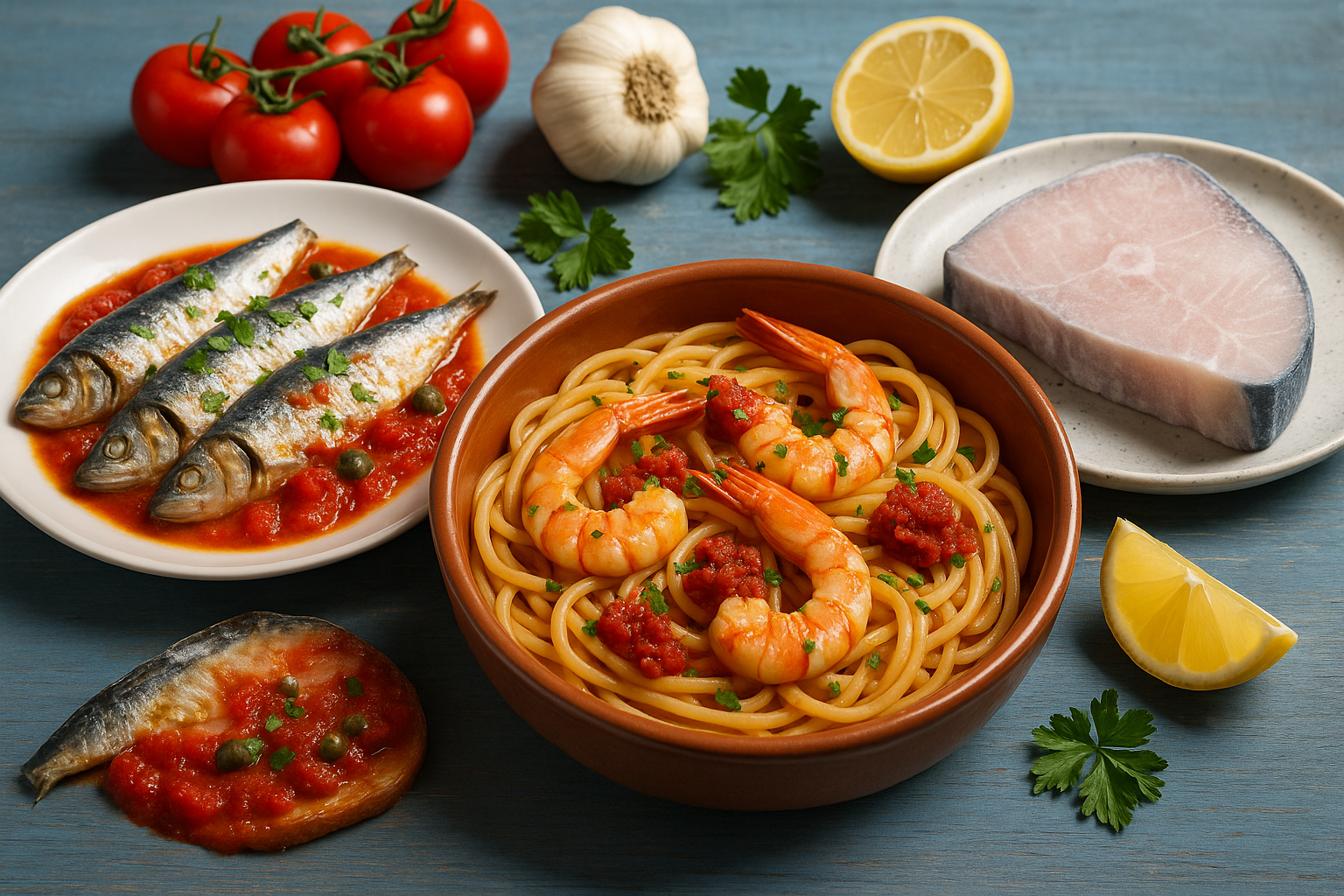 Secondi piatti di pesce per l'estate: sardine, gamberi e pesce spada (2)