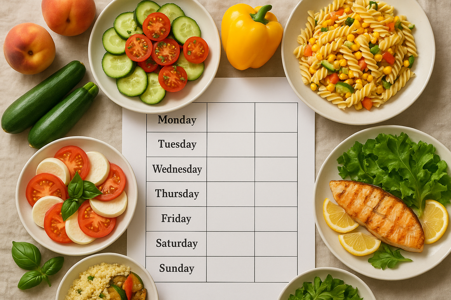 Menu della settimana 13 luglio 2026: praticità, stagionalità e leggerezza al caldo