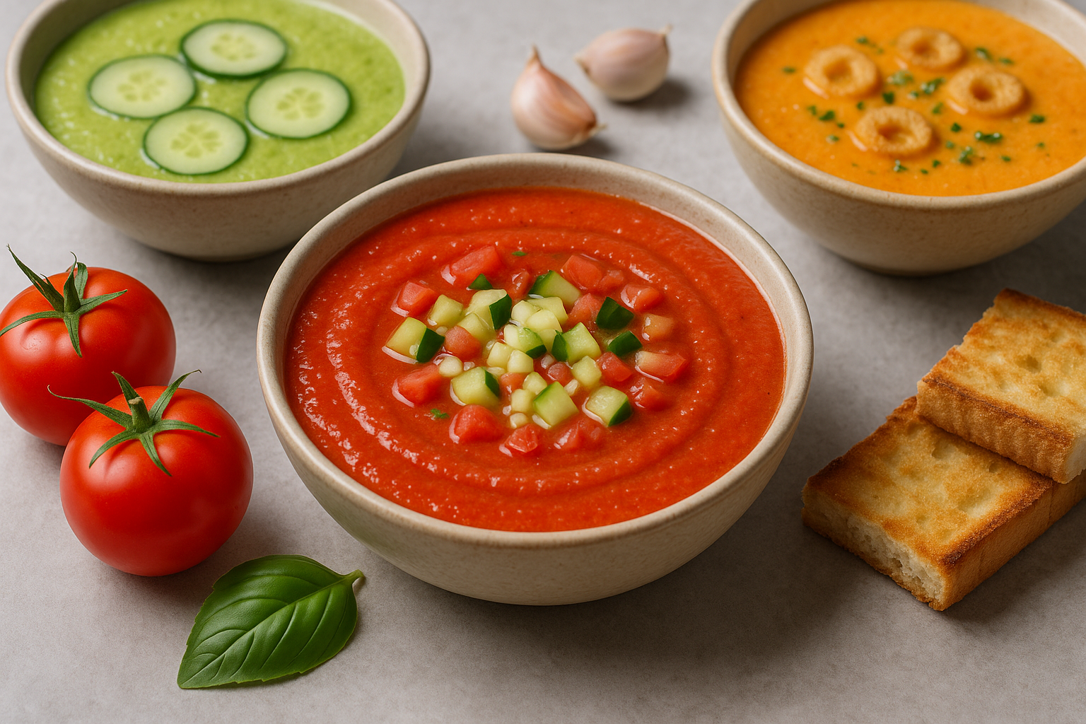 Zuppe fredde estive: gazpacho con salsa di pomodoro e varianti (2)