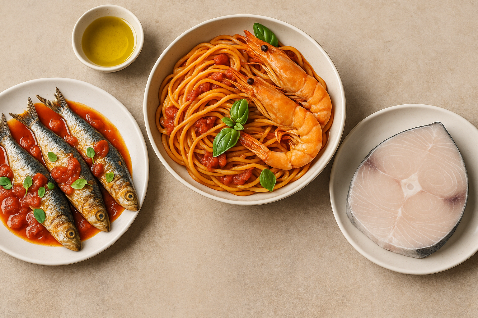 Secondi piatti di pesce per l'estate: sardine, gamberi e pesce spada