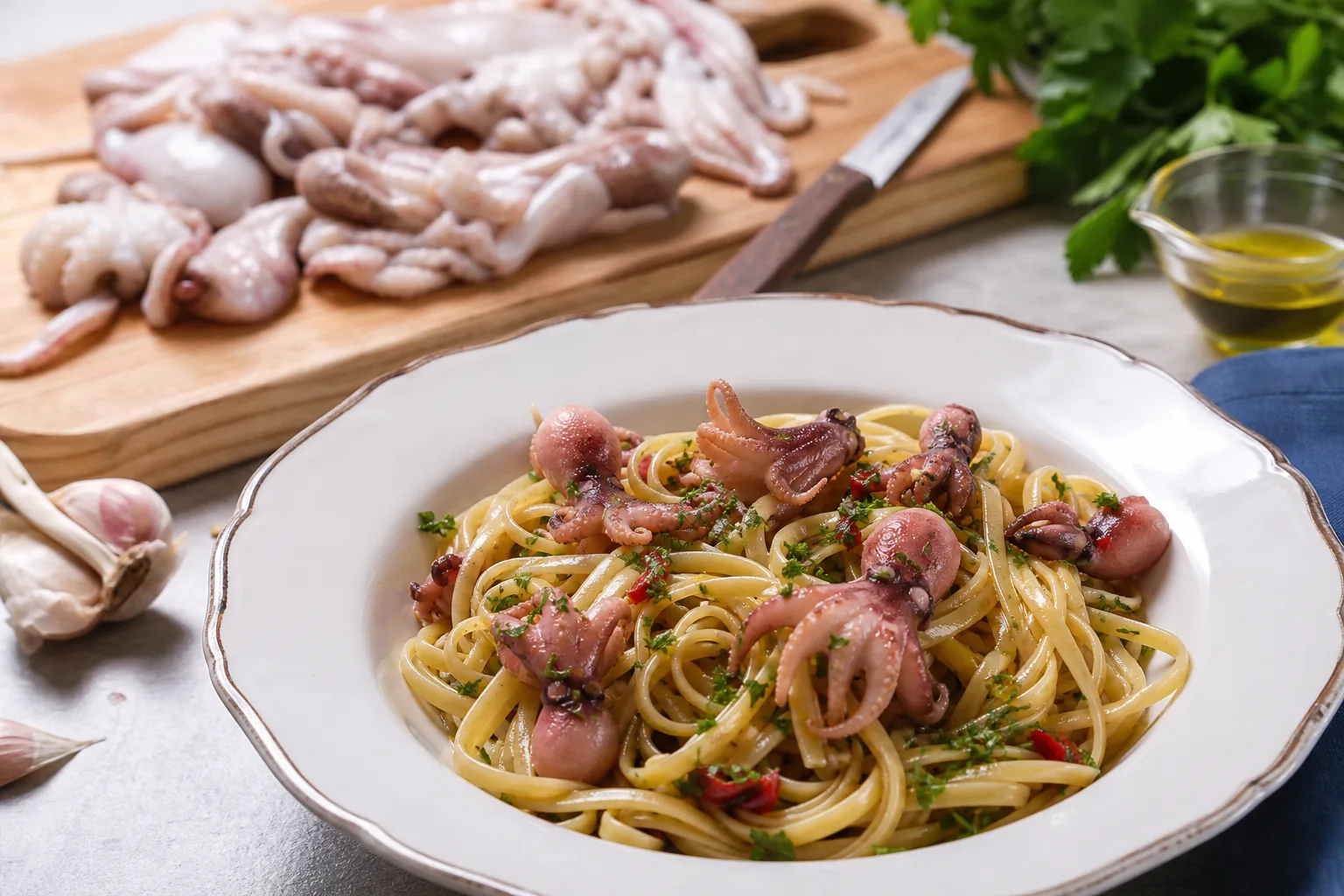 Pasta con i moscardini: la ricetta in bianco facile e veloce