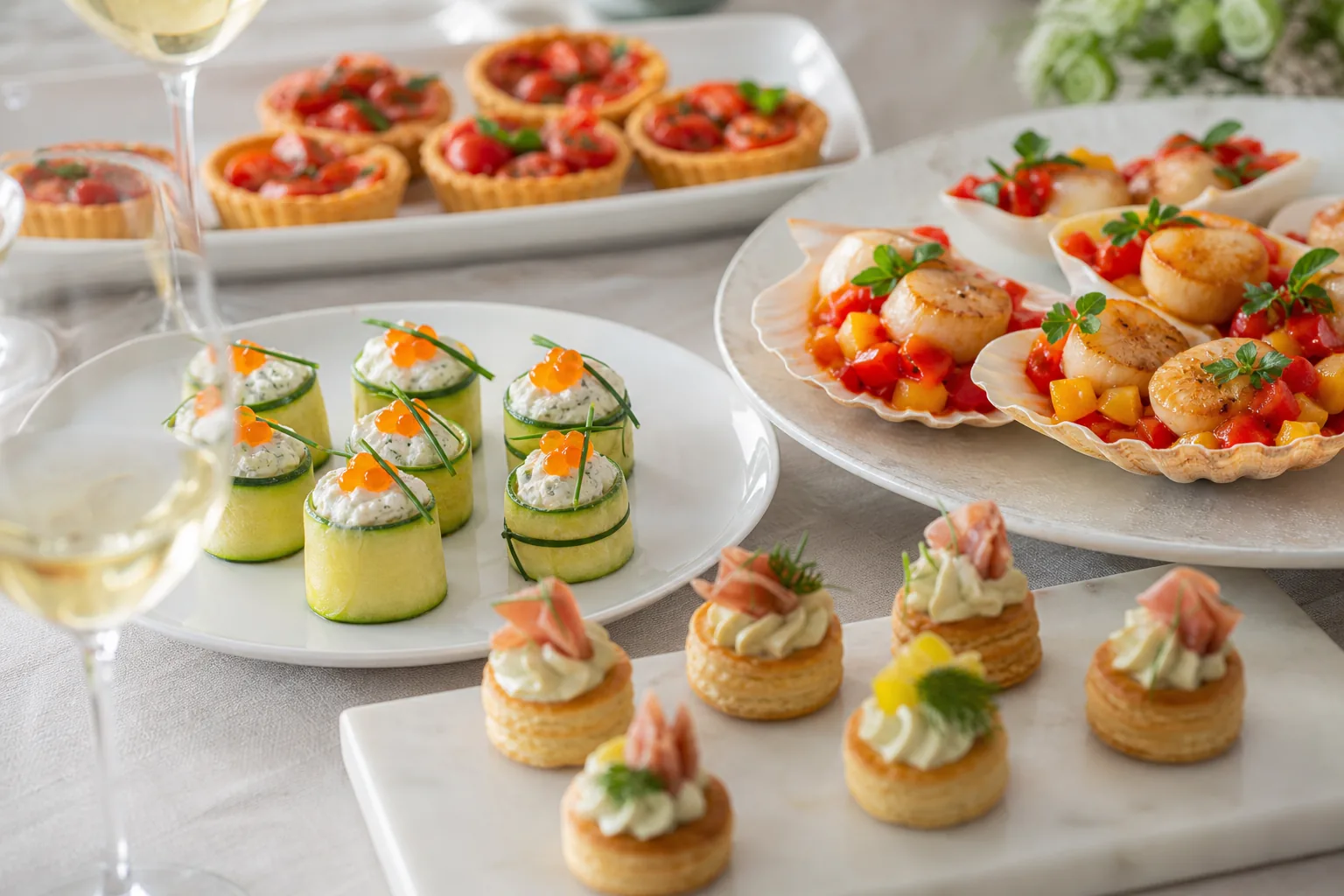Antipasti eleganti e scenografici: dalle crostatine capresi all'antipasto di pomodorini e feta