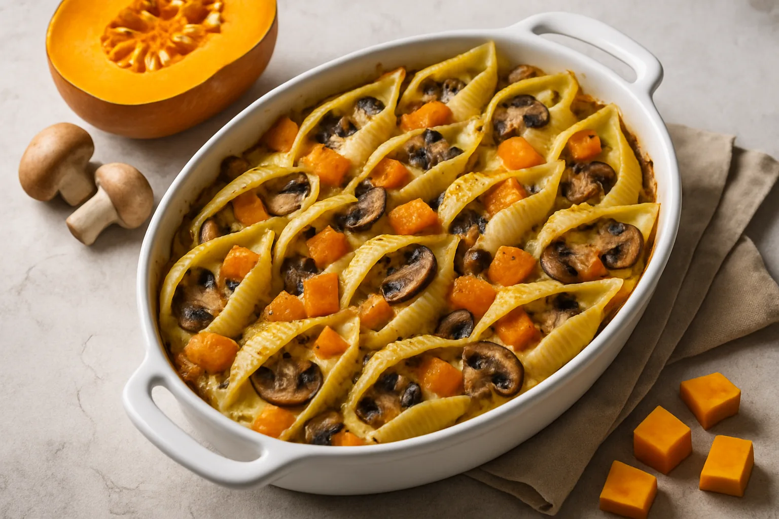 Paste al forno autunnali: ricette con zucca e funghi da portare in tavola