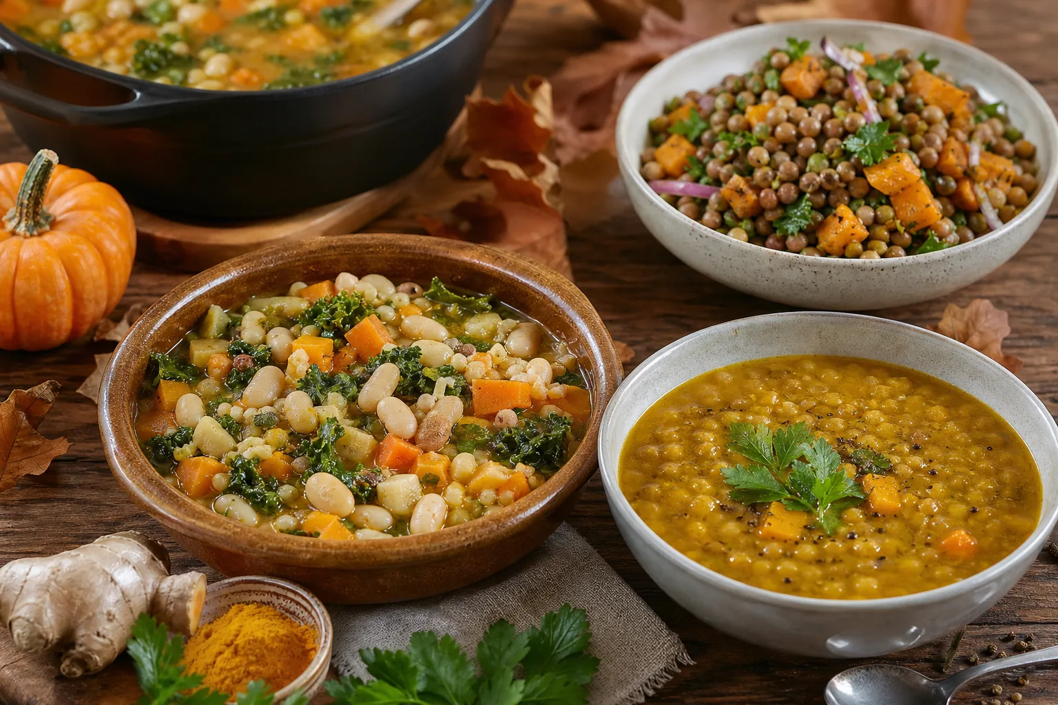 Piatti autunnali con verdure e legumi: comfort food per i mesi freddi
