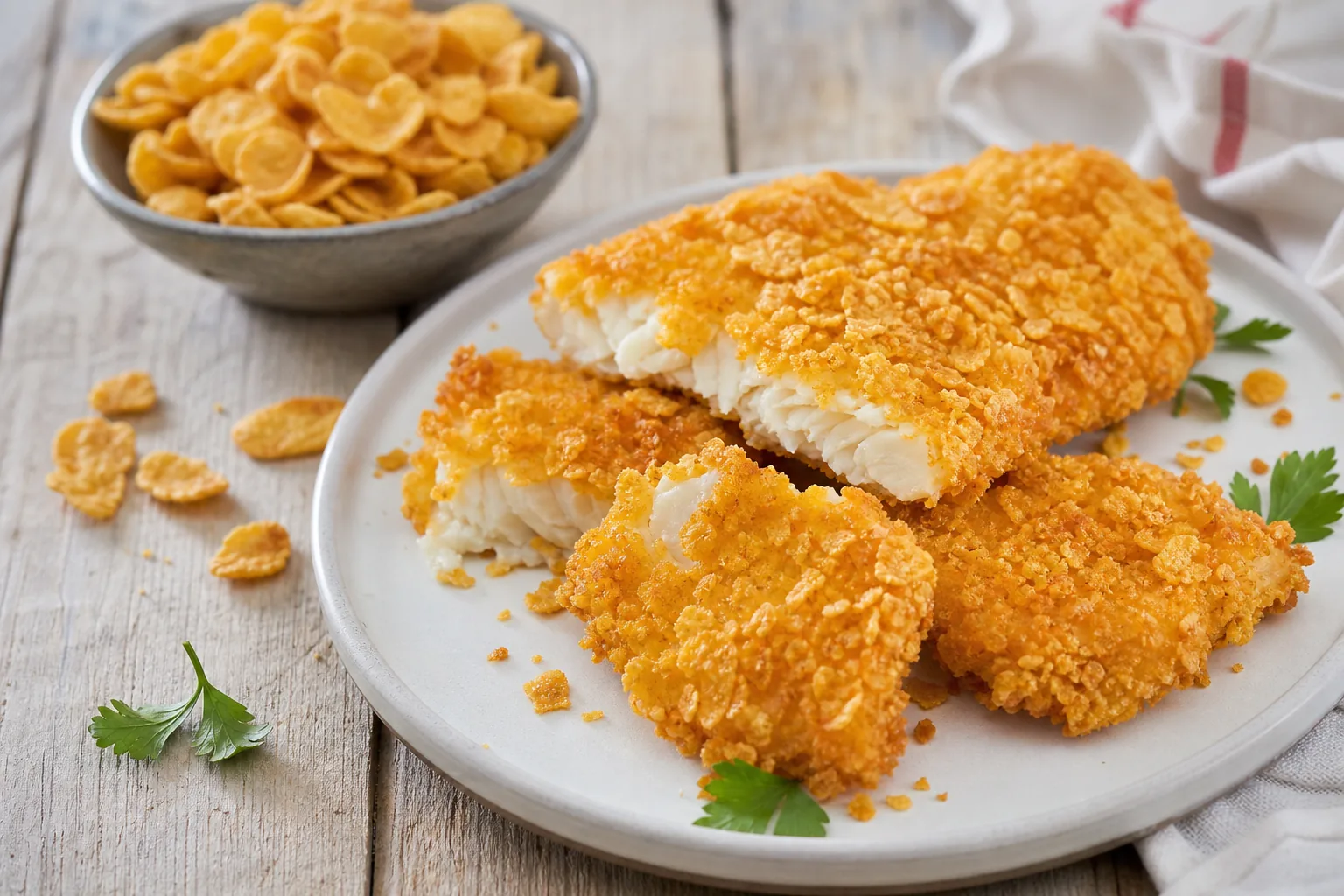 Piatti di pesce con panature croccanti: merluzzo e cornflakes
