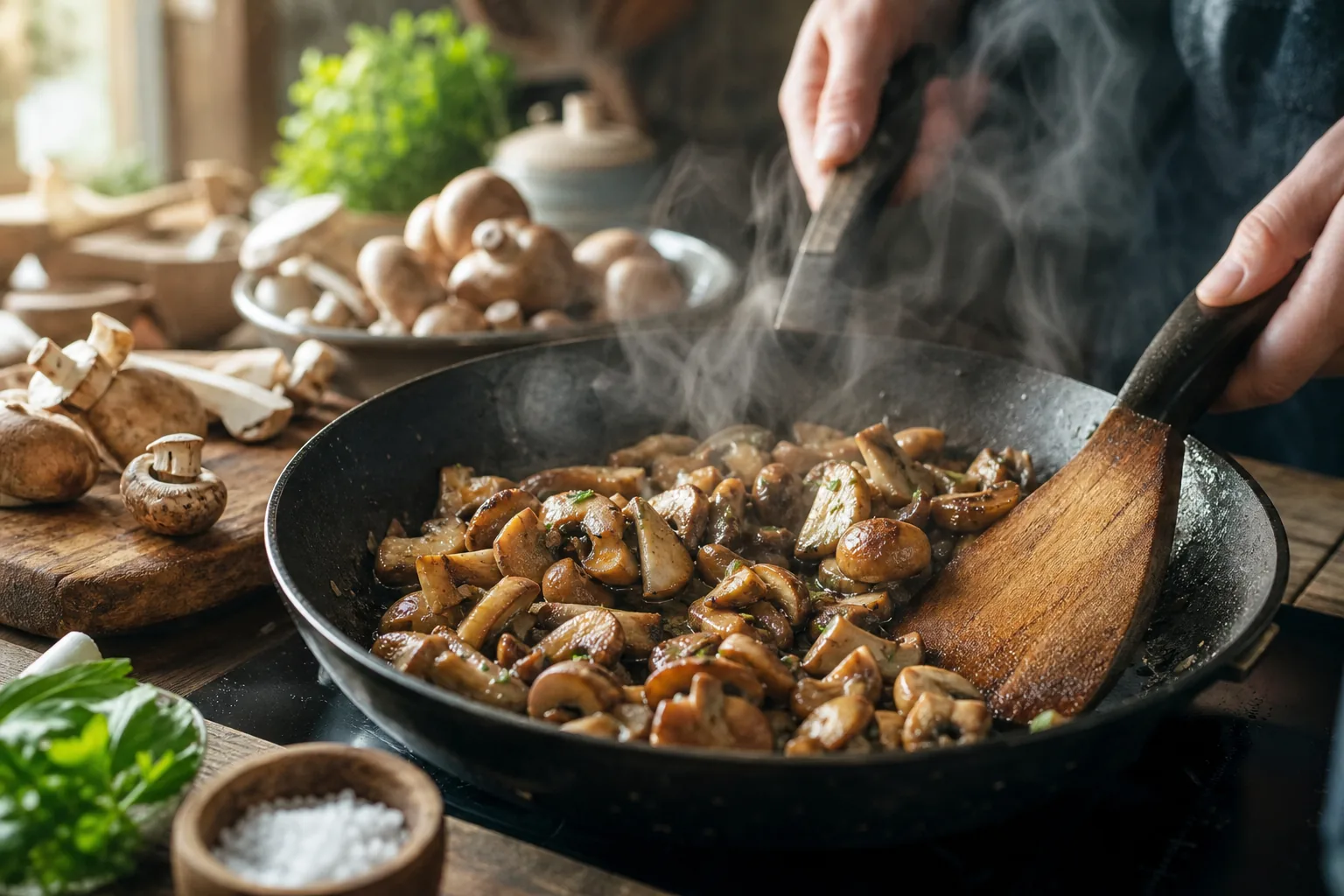 Funghi in padella: come evitare che diventino acquosi