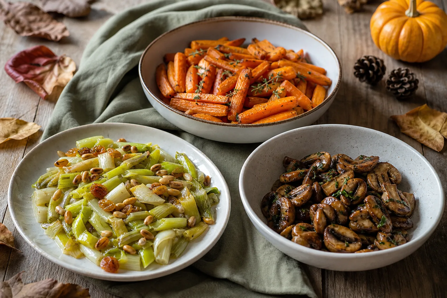 Contorni autunnali: porri, carote e funghi cucinati bene