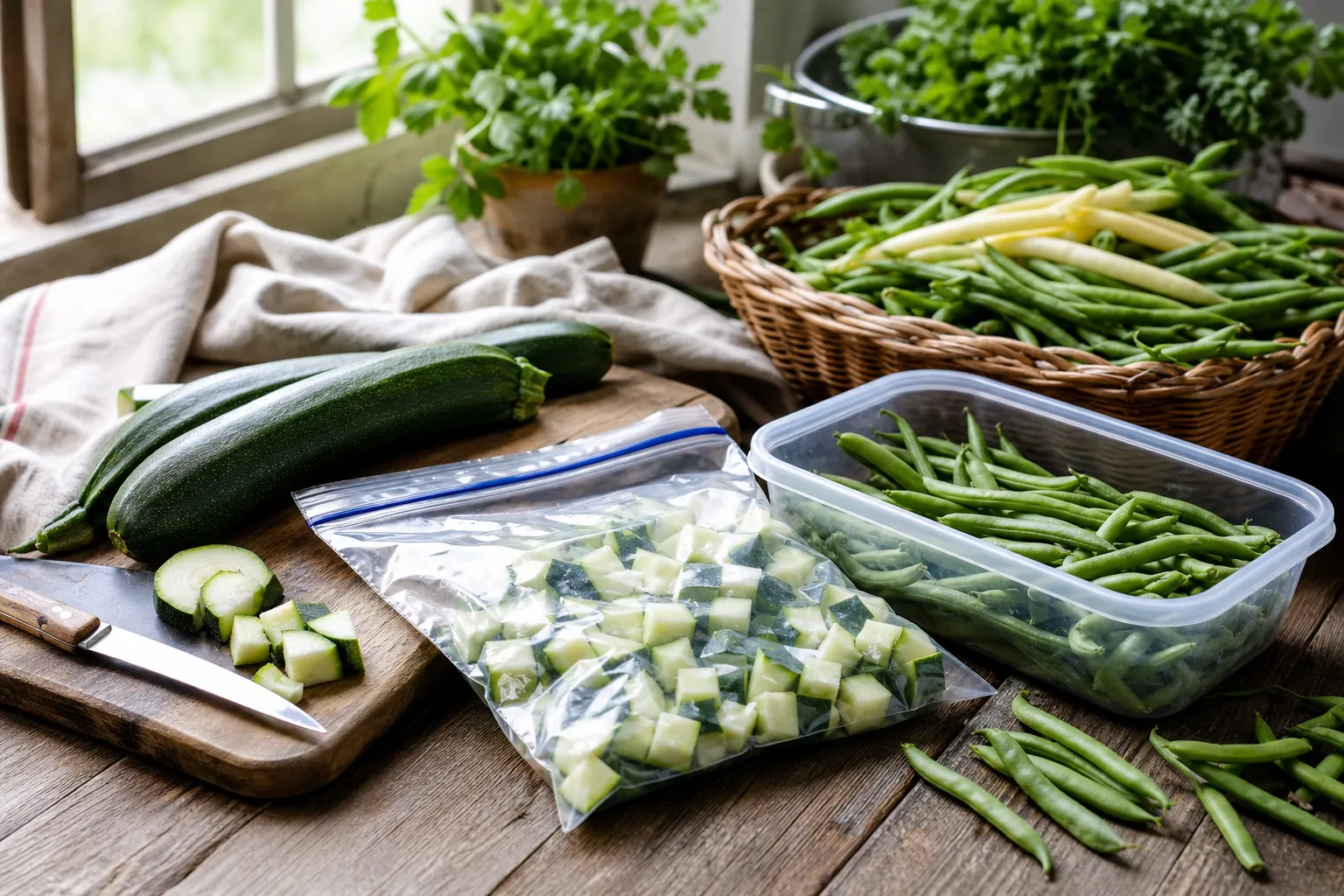 Conservazione estiva: come congelare zucchine e conservare fagioli freschi per l'inverno